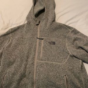 The north face hooded zip-up jacket.